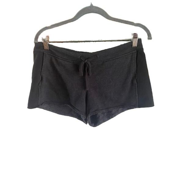 Fabletics Cotton Cut‎ Off Drawstring Sweat Lounge Shorts Gray Black Sz S - Picture 1 of 8